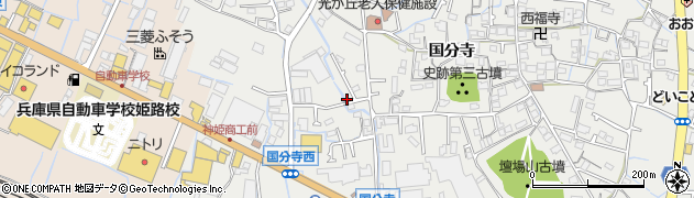 兵庫県姫路市御国野町国分寺185周辺の地図