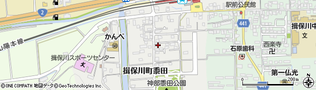 兵庫県たつの市揖保川町黍田115周辺の地図