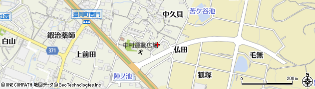 愛知県蒲郡市豊岡町（下久貝）周辺の地図