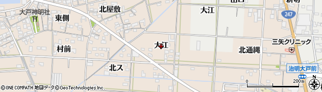 愛知県西尾市一色町治明（大江）周辺の地図