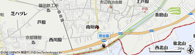 京都府城陽市市辺（南垣内）周辺の地図