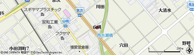 愛知県豊川市白鳥町（山桃）周辺の地図