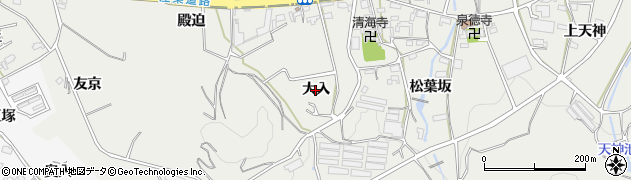 愛知県西尾市吉良町津平（大入）周辺の地図