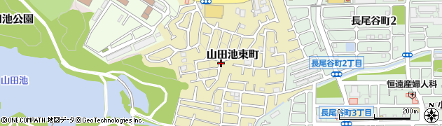 大阪府枚方市山田池東町周辺の地図