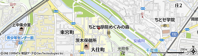 大阪府茨木市大住町周辺の地図
