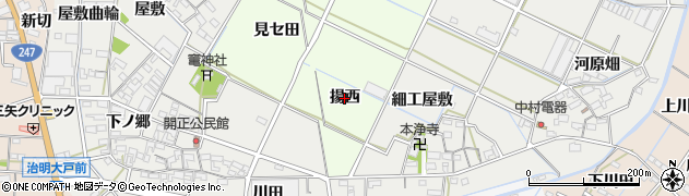 愛知県西尾市行用町（揚西）周辺の地図