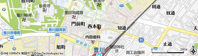愛知県豊川市西本町36周辺の地図