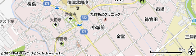 愛知県豊川市御津町広石（小城前）周辺の地図