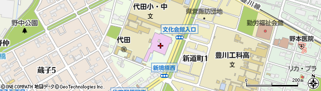 豊川市文化会館　大ホール周辺の地図