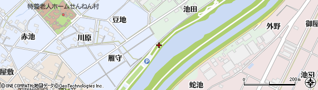 愛知県西尾市平口町（渡地）周辺の地図