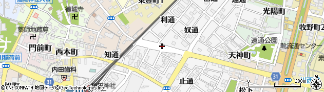 愛知県豊川市豊川町利通周辺の地図