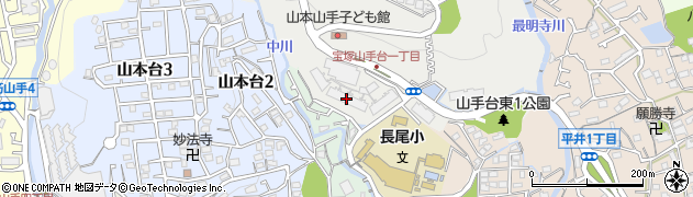 ジオグランデ宝塚山手台センターコート周辺の地図