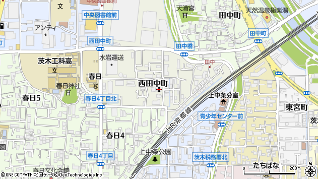 〒567-0027 大阪府茨木市西田中町の地図