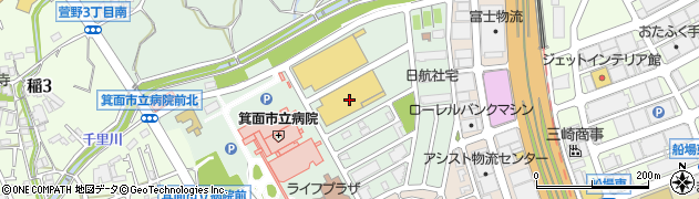 ホームセンターコーナン箕面萱野店２号館周辺の地図