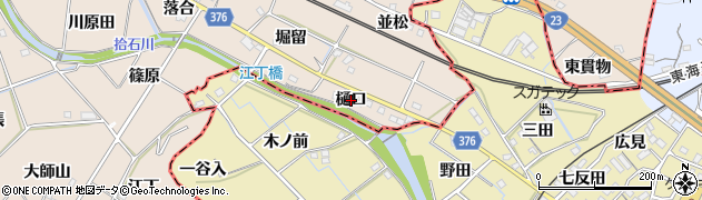 愛知県幸田町（額田郡）深溝（樋口）周辺の地図
