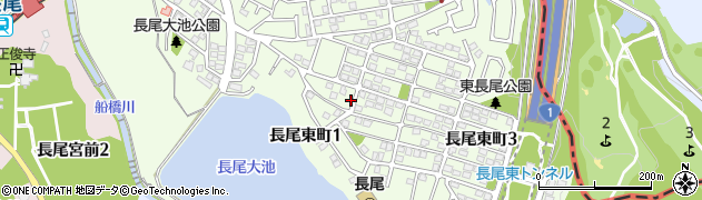 大阪府枚方市長尾東町周辺の地図