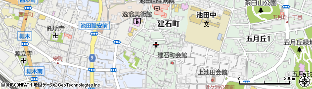 大阪府池田市建石町周辺の地図