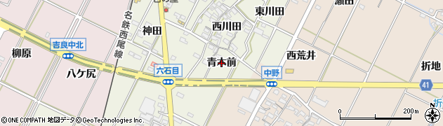 愛知県西尾市吉良町上横須賀（青木前）周辺の地図