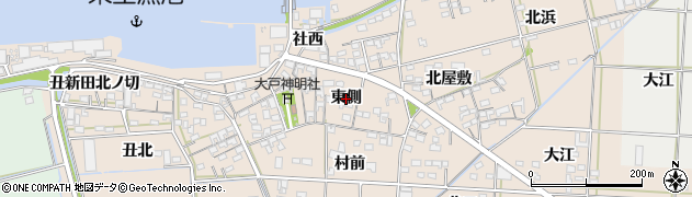 愛知県西尾市一色町治明（東側）周辺の地図
