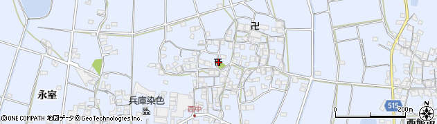兵庫県加古川市志方町西中350周辺の地図