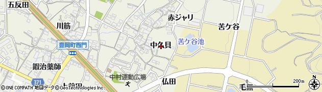 愛知県蒲郡市豊岡町中久貝周辺の地図