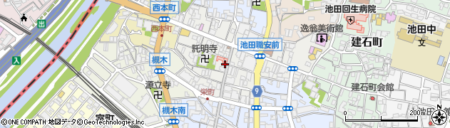 大阪府池田市栄本町5-23周辺の地図