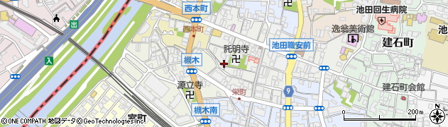大阪府池田市栄本町5-7周辺の地図