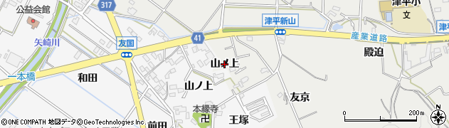 愛知県西尾市吉良町津平（山ノ上）周辺の地図