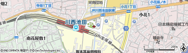 JR川西池田周辺の地図