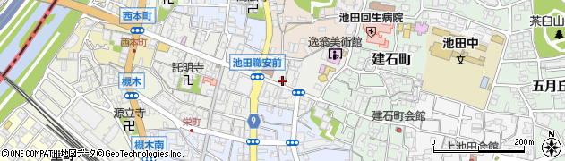 大阪府池田市栄本町12-6周辺の地図
