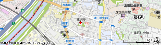 大阪府池田市栄本町5周辺の地図