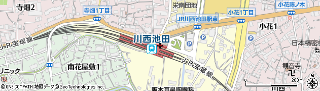 セブンイレブンハートインＪＲ川西池田駅北口店周辺の地図