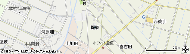 愛知県西尾市八ケ尻町（堤東）周辺の地図