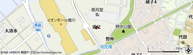 愛知県豊川市白鳥町兎足周辺の地図