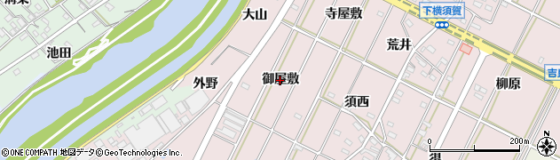 愛知県西尾市吉良町下横須賀（御屋敷）周辺の地図