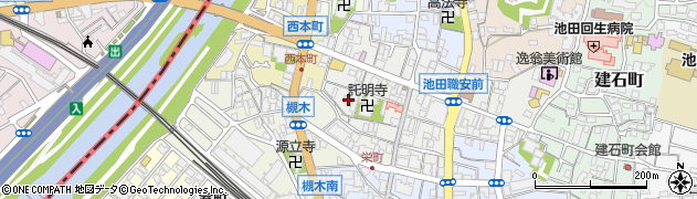 大阪府池田市栄本町5-14周辺の地図