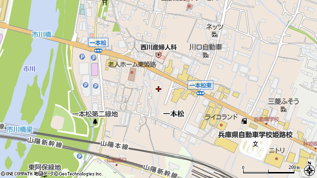 〒671-0253 兵庫県姫路市花田町一本松の地図