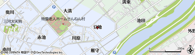 愛知県西尾市平口町（豆地）周辺の地図