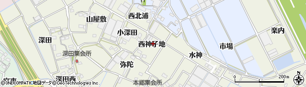 愛知県豊川市三上町西神子地周辺の地図