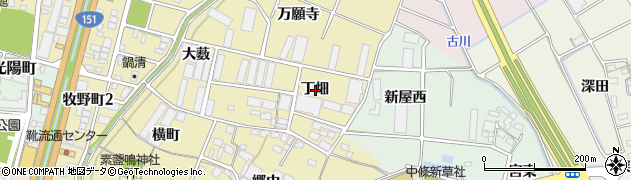 愛知県豊川市牧野町丁畑周辺の地図