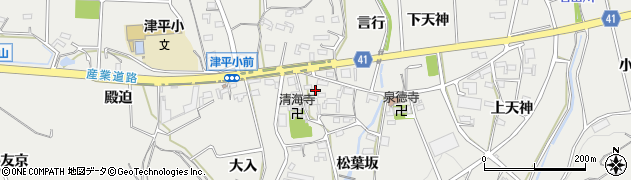 愛知県西尾市吉良町津平（東郷）周辺の地図