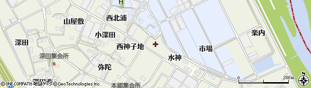 愛知県豊川市三上町東北浦周辺の地図