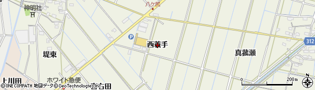 愛知県西尾市市子町（西蓑手）周辺の地図