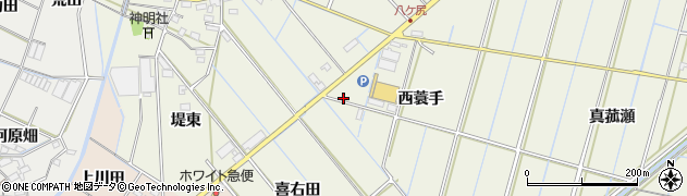 愛知県西尾市市子町西蓑手49周辺の地図