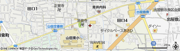 大阪府枚方市田口周辺の地図