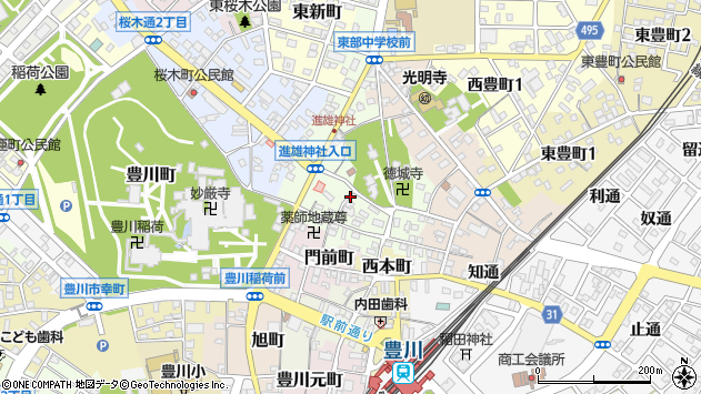 〒442-0031 愛知県豊川市豊川西町の地図