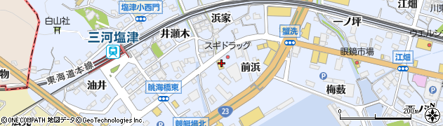 愛知県蒲郡市竹谷町前浜周辺の地図