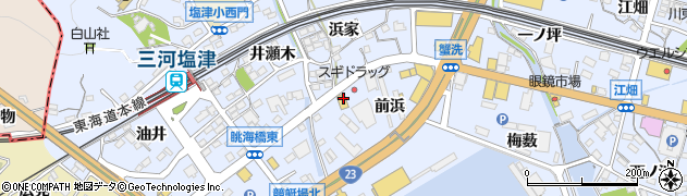 愛知県蒲郡市竹谷町（前浜）周辺の地図