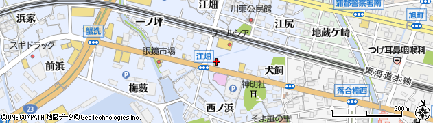 丸亀製麺 蒲郡店周辺の地図