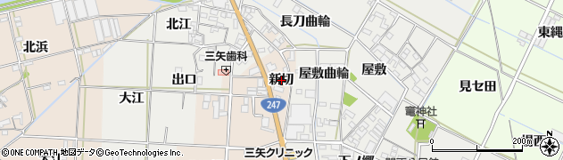 愛知県西尾市一色町治明（新切）周辺の地図